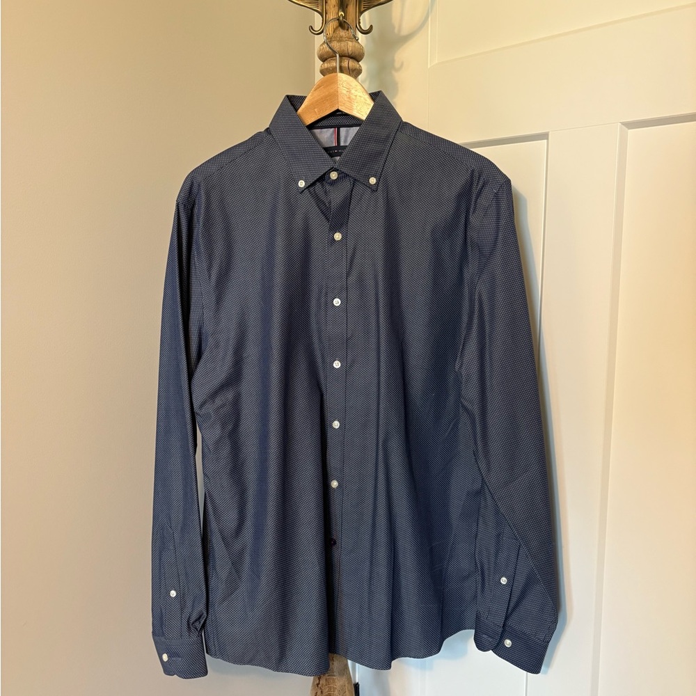 Tommy Hilfiger Navy Blue Casual Button Down Shirt